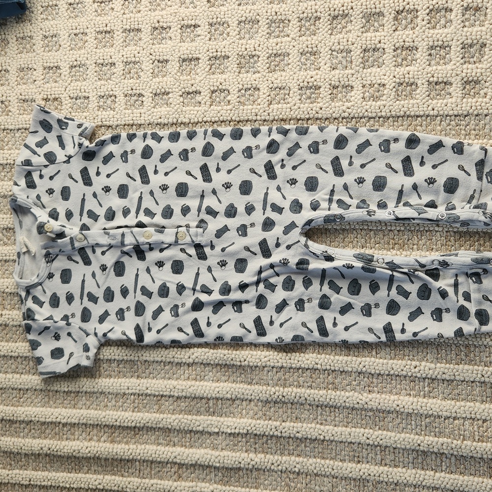 Kate Quinn Blue and Gray Baby Romper